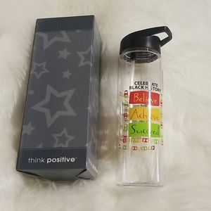 Think Positive Water Bottle with Straw